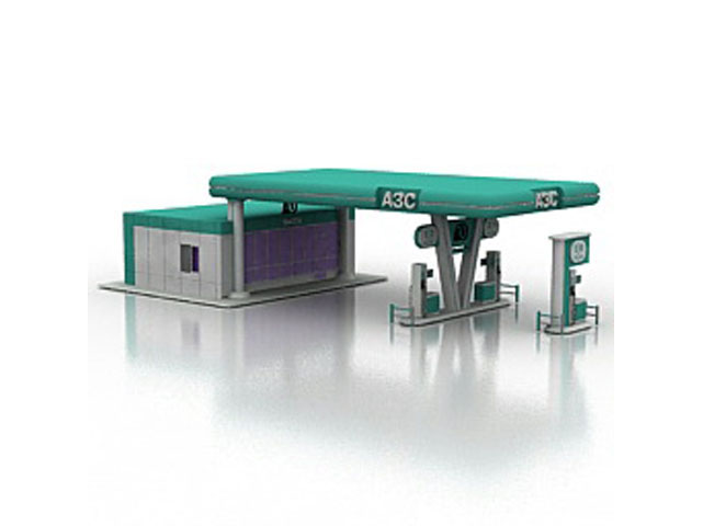 Free Gas station N6 3D model For Architecture 3Ds Max Model Download